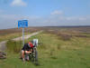 Chris kissing his new bike better after a loose stone grazed a tyre...