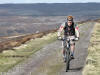 On the old Rosedale railtrack above Farndale, Simon leads from the rear, 21st April 2008