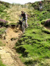 Simon goes for it, Medd Crag. 22nd August 2008