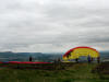 Paragliders doing their thing, Captain Cooks Monument. 29th August 2008