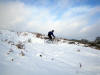 A rare riding moment on Raisdale Mill Lane, rushing downhill to watch Simon hit the wall. 22nd December 2009