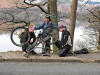 Oz bestows a blessing to aid the repair work. Derwentwater, 5th March 2009